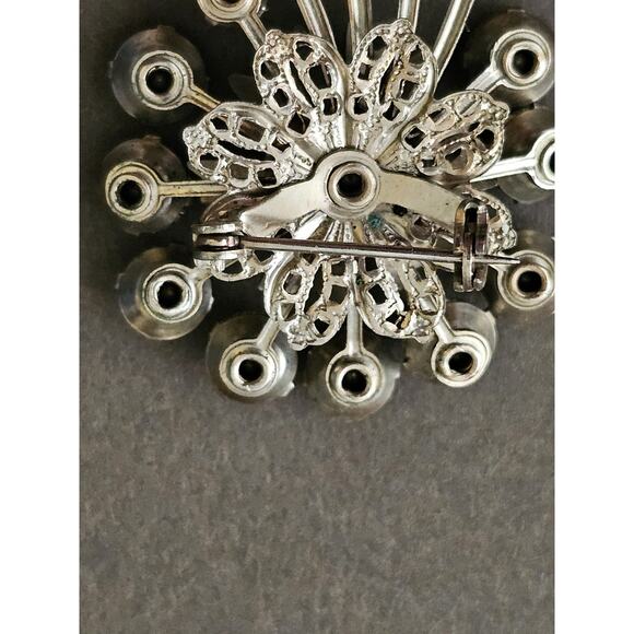 Vtg Starburst Fireworks Aurora Borealis Rhinestones Brooch 1950s-60s Stunning - Picture 4 of 6